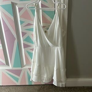 White crisscross altar’d state dress